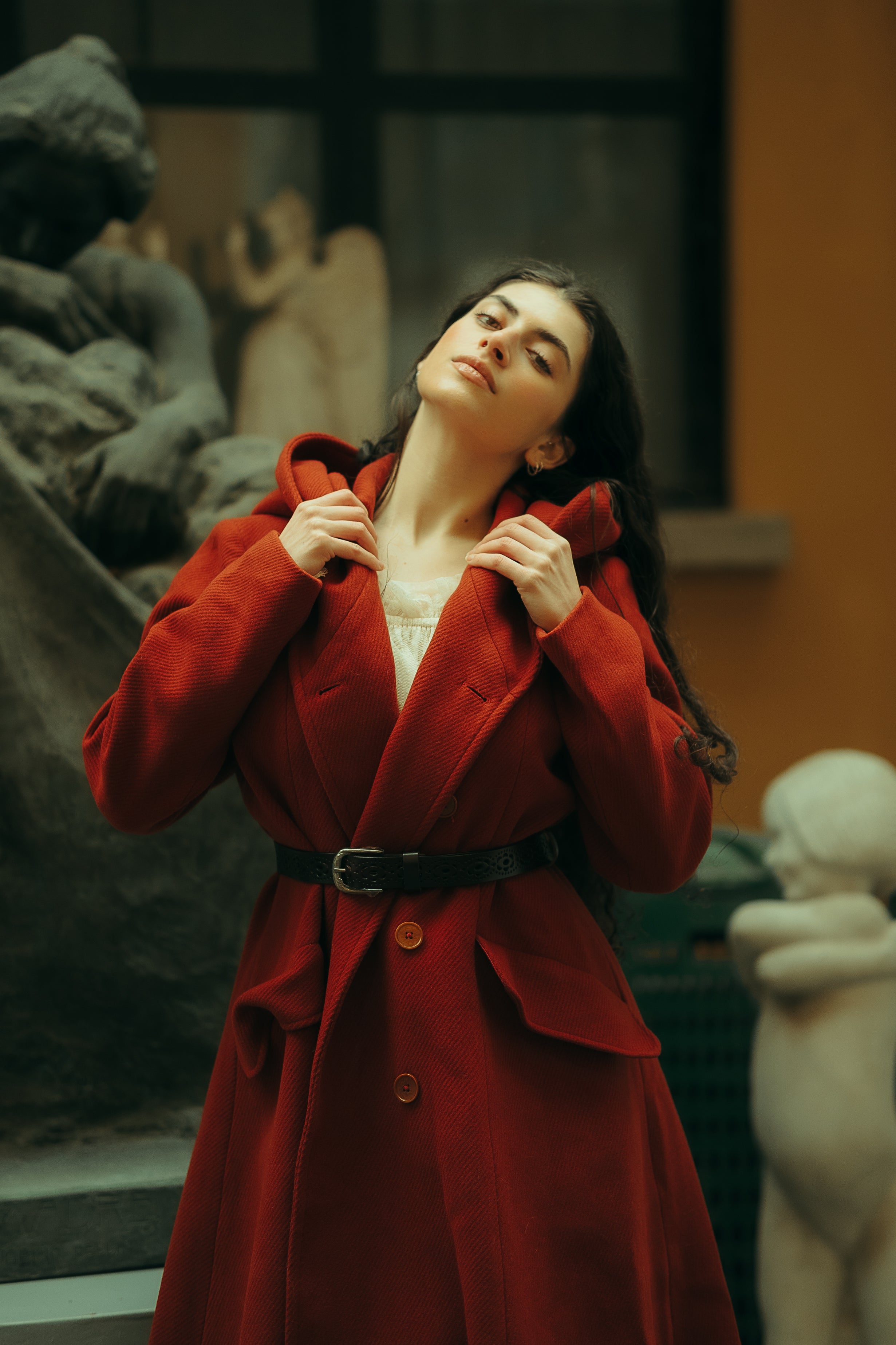 Trista 24 | 100% twill wool hooded coat – Linennaive