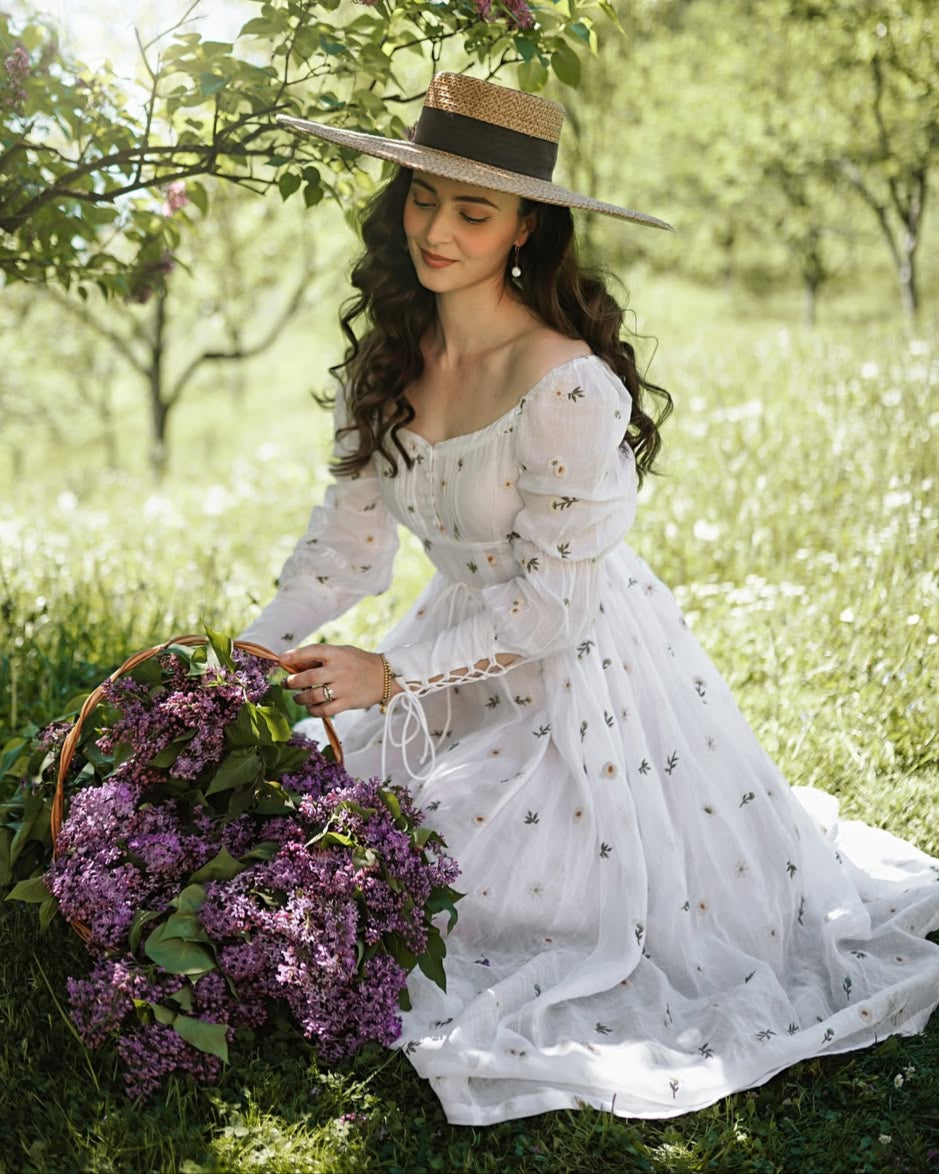 Phoenix 24 | Embroidery Daisy Linen Dress – Linennaive