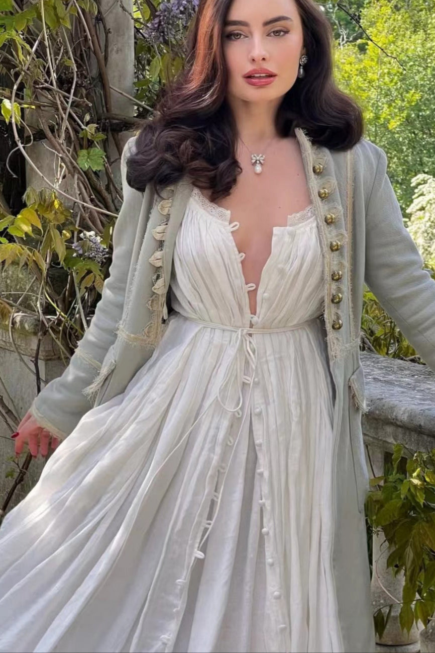 Josefina 19 | Dreamy Pleated Linen Dress Gown – Linennaive