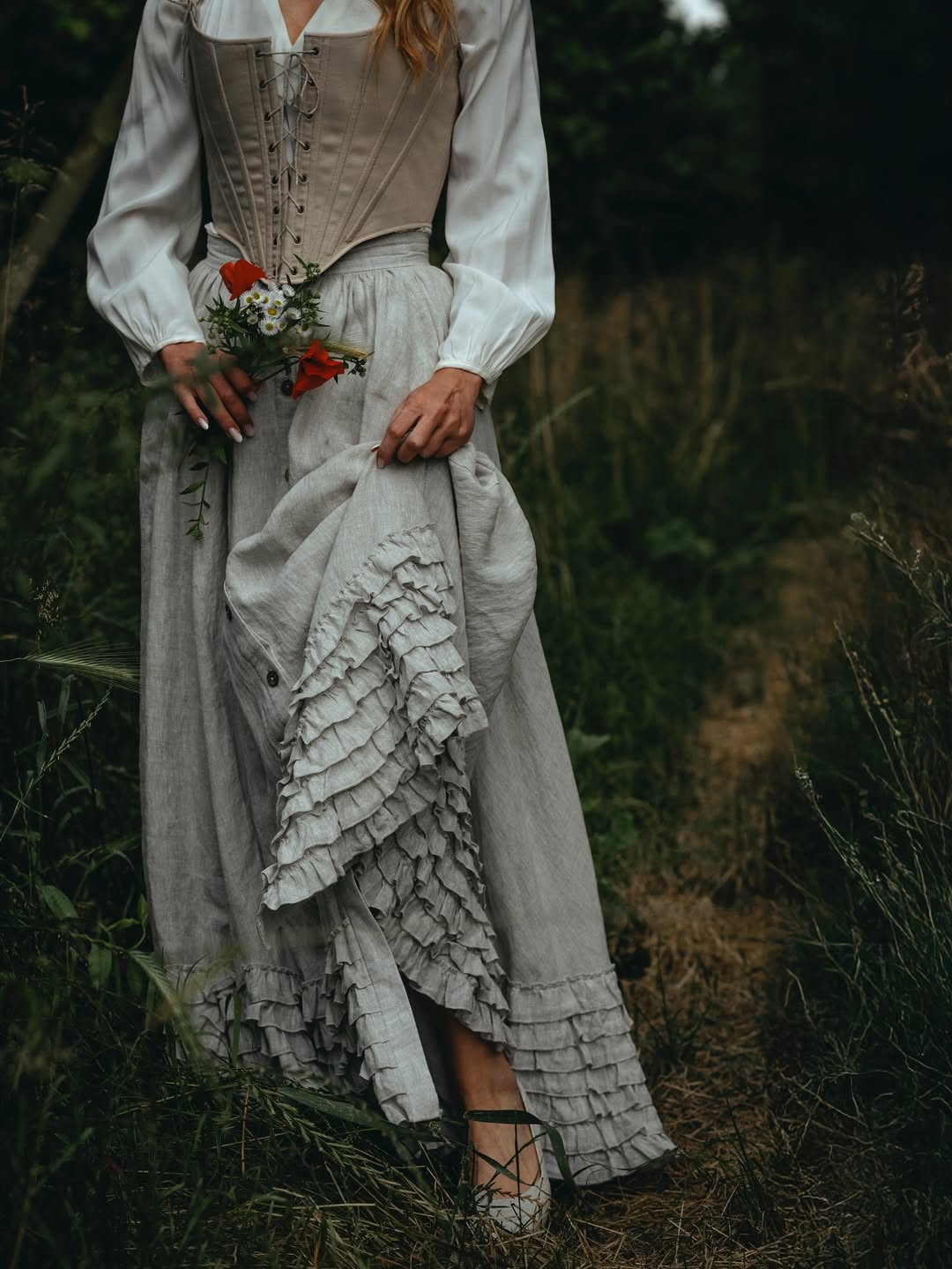 Dorothy 27 | Ruffled maxi Linen skirt Linen / 2XL Dorothy 27 | Ruffled maxi Linen skirt Linen / 2XL