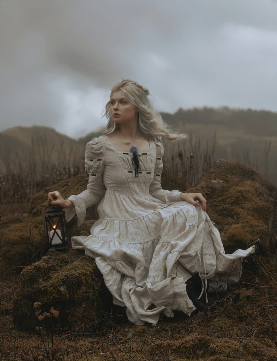 Queena 22 | Empired Maxi linen dress