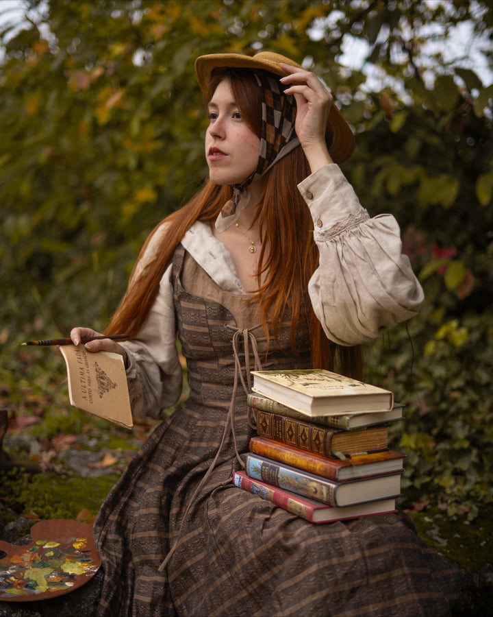 Alisa 25 | lace up linen dress