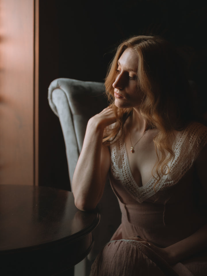 Cherry Tree 25 | Lace Linen flared dress