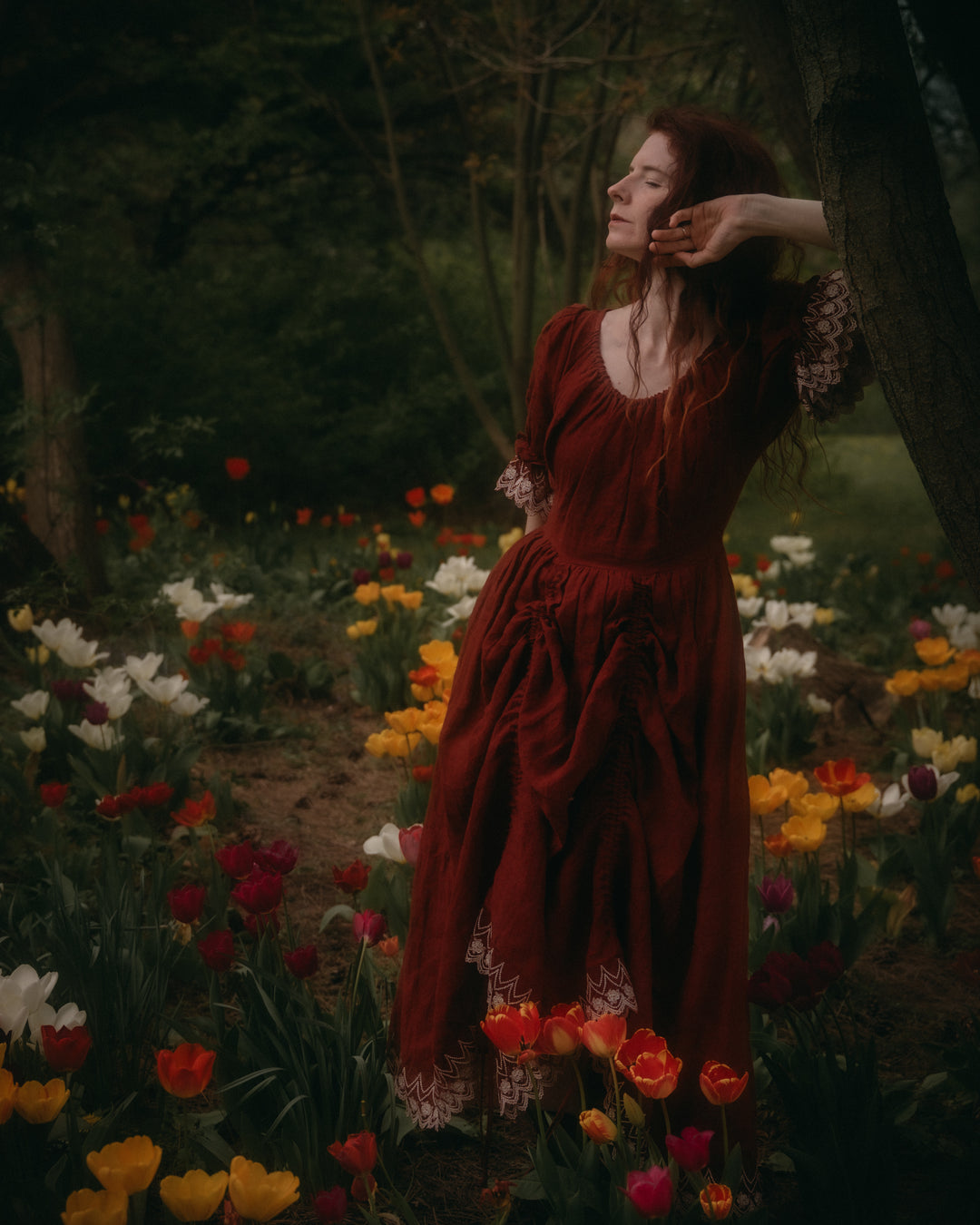 Elowen 27 | Lace Linen dress gown ( 2 way to wear )