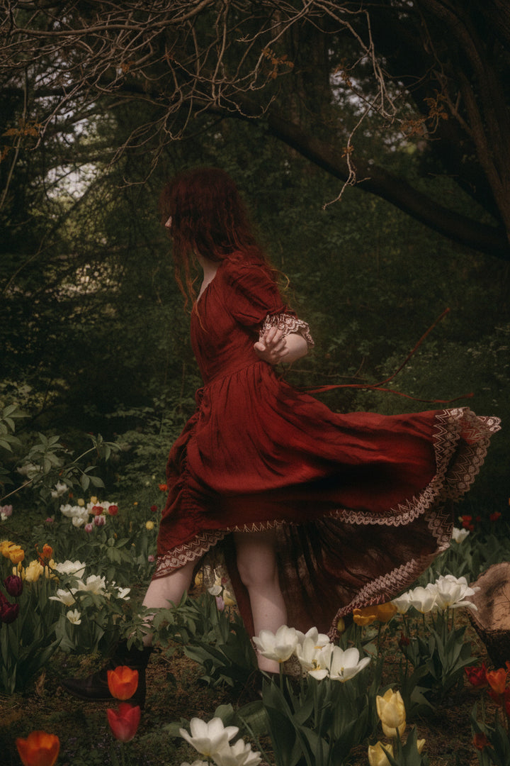 Elowen 27 | Lace Linen dress gown ( 2 way to wear )