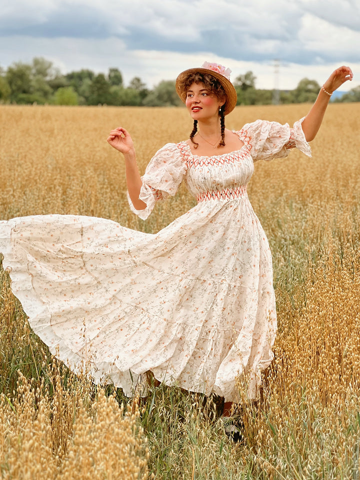 Cloud 21 | smocking embroidery linen dress