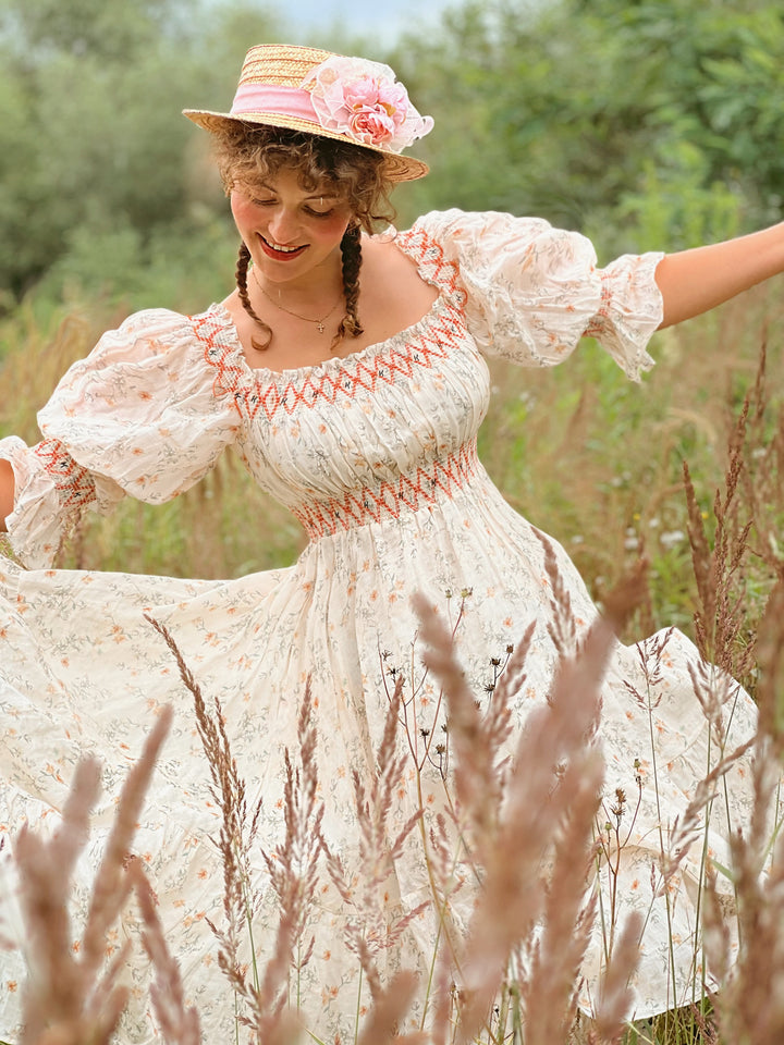 Cloud 21 | smocking embroidery linen dress