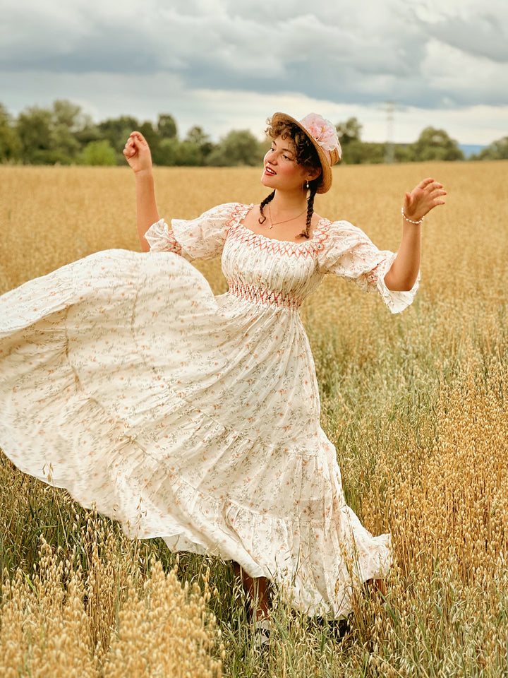 Cloud 21 | smocking embroidery linen dress