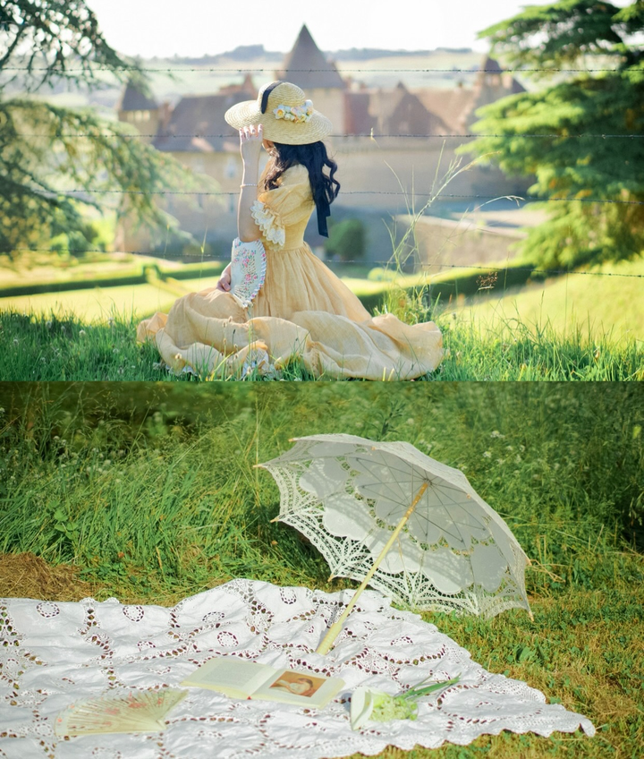 Elowen 27 | Lace Linen dress gown ( 2 way to wear )