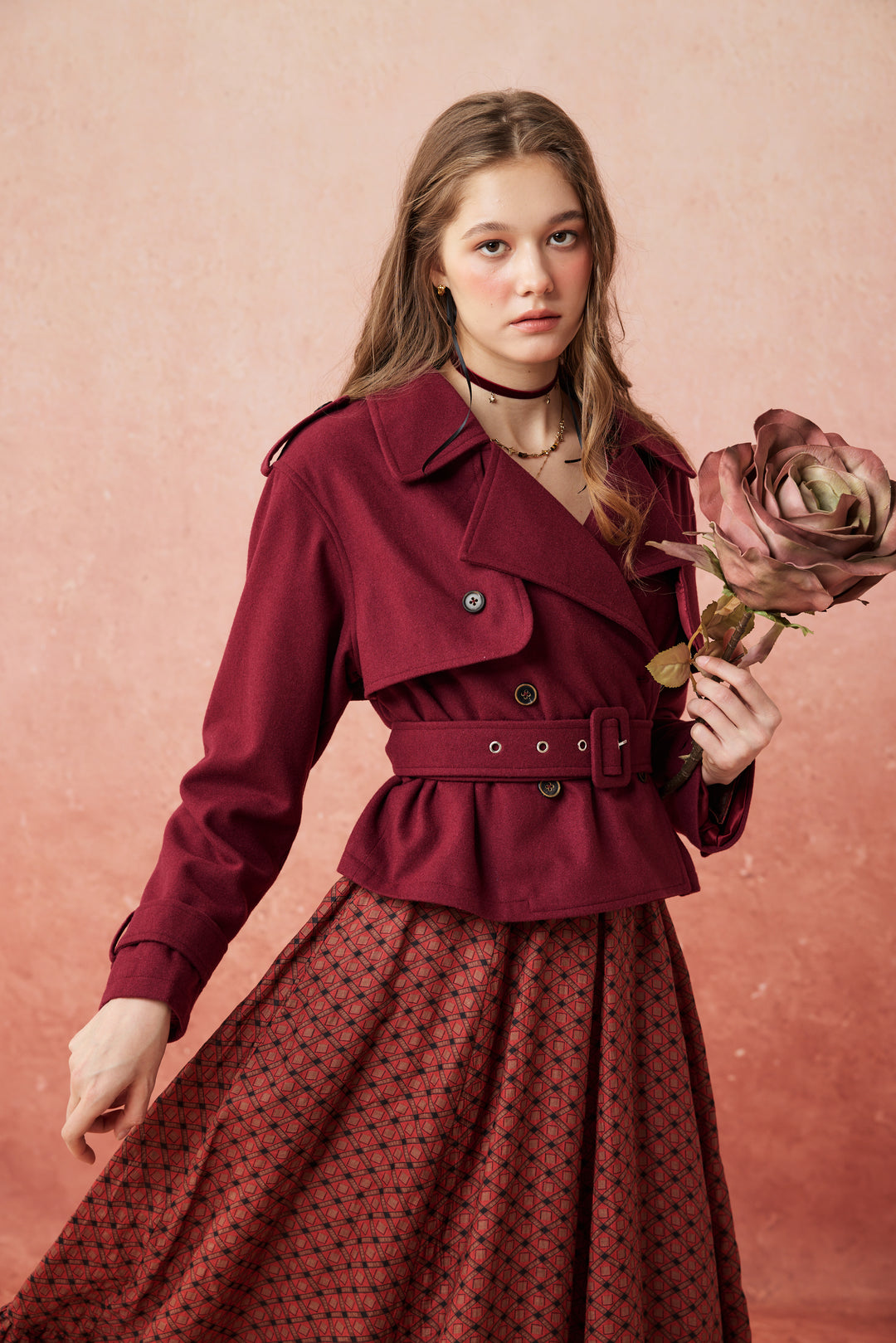 Moira 21 | 100% wool cropped trench coat