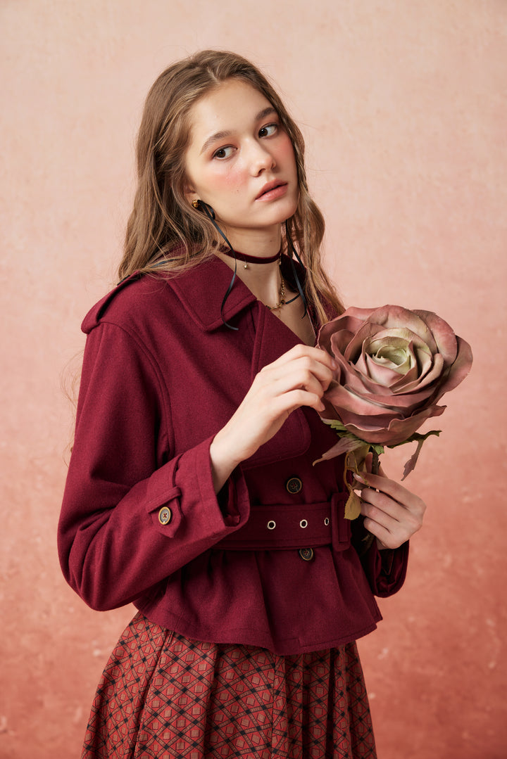 Moira 21 | 100% wool cropped trench coat