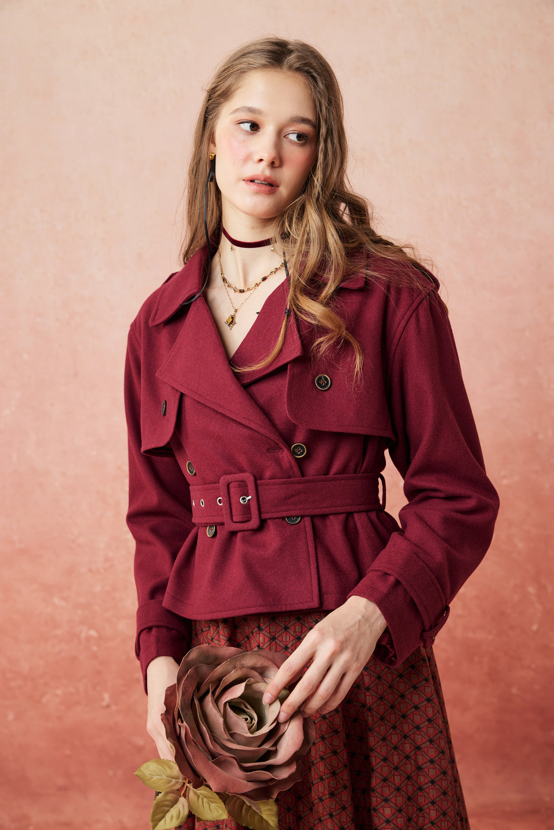 Moira 21 | 100% wool cropped trench coat