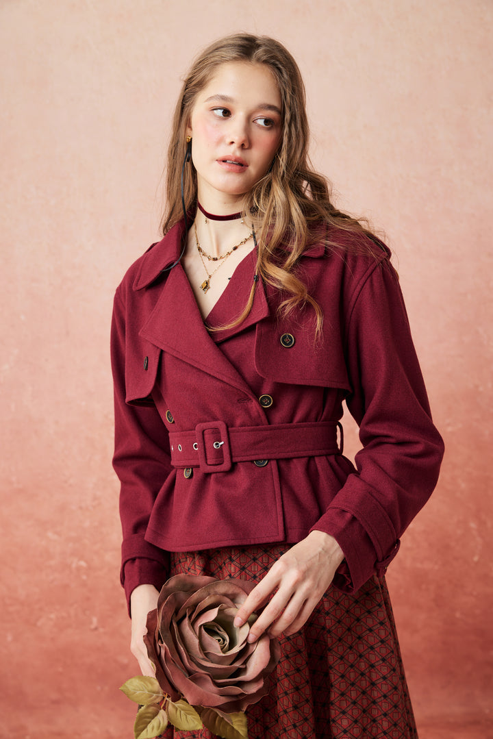 Moira 21 | 100% wool cropped trench coat