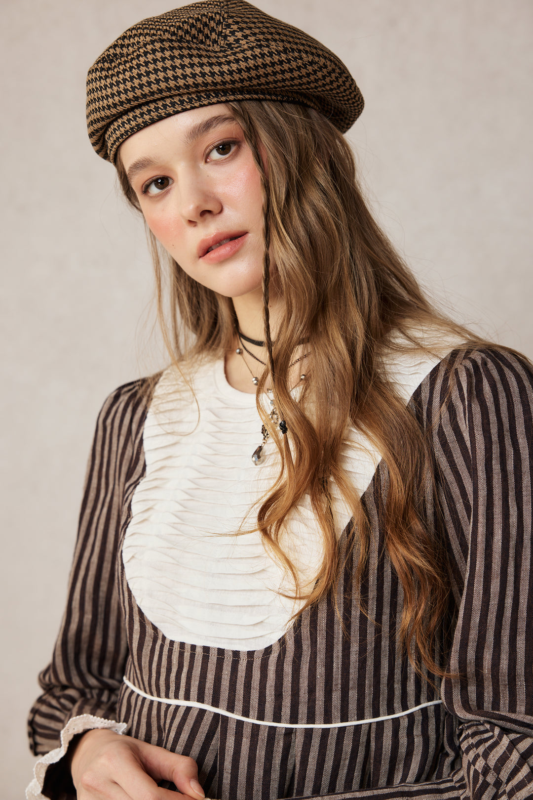 Lydia 18 | Linen Pintucked Puff Sleeve Blouse