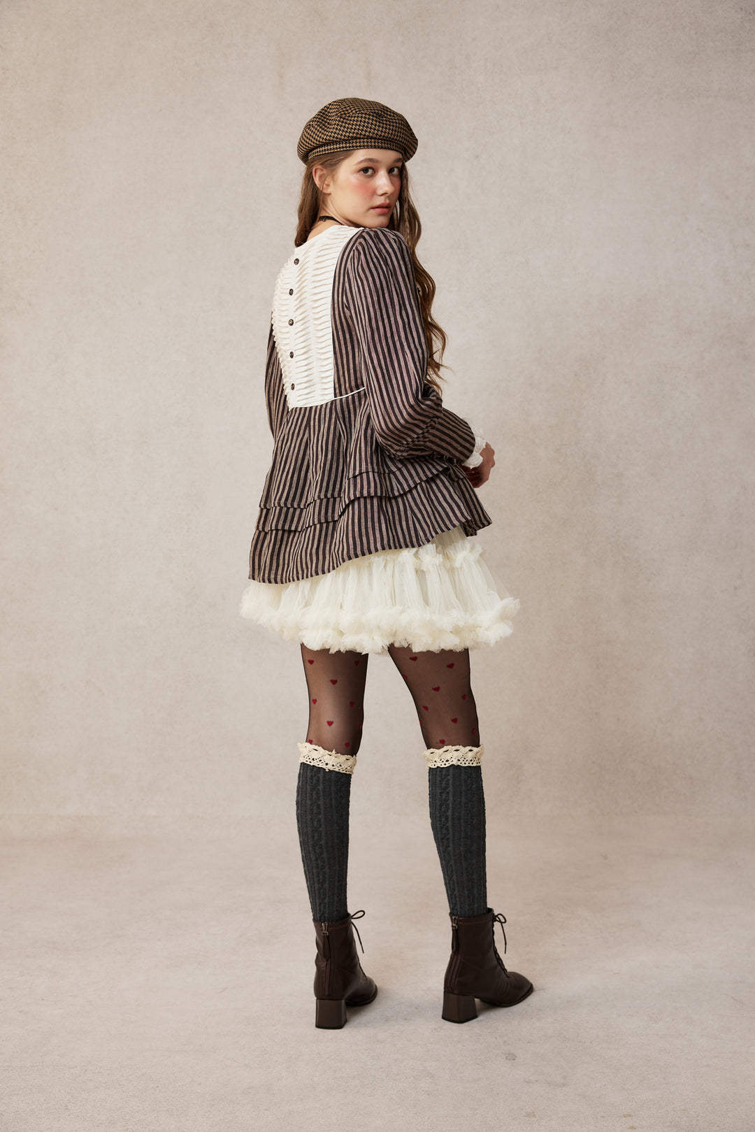 Lydia 18 | Linen Pintucked Puff Sleeve Blouse