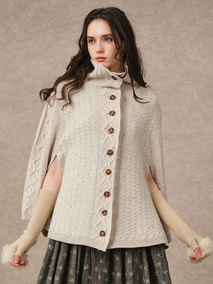 Fleece Cloud | Oversized 100% Wool Knit Poncho