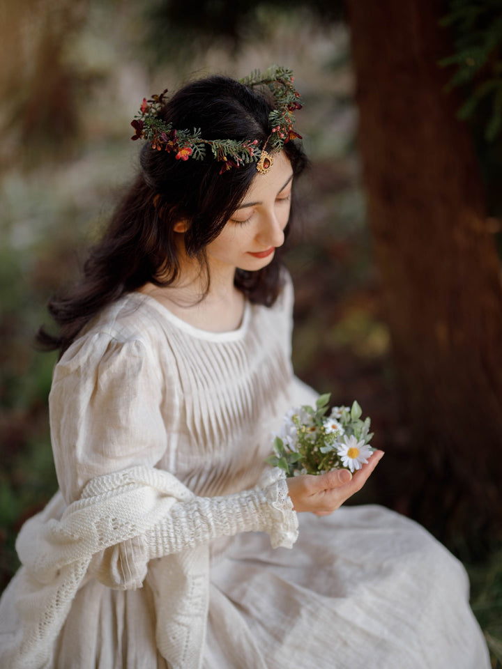 Eliana 15 | Pintucked Patchwork Linen Dress