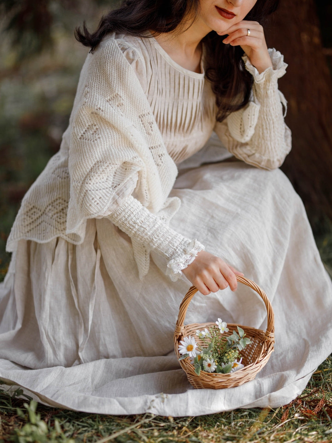Eliana 15 | Pintucked Patchwork Linen Dress Linennaive Eliana 15 | Pintucked Patchwork Linen Dress Linennaive