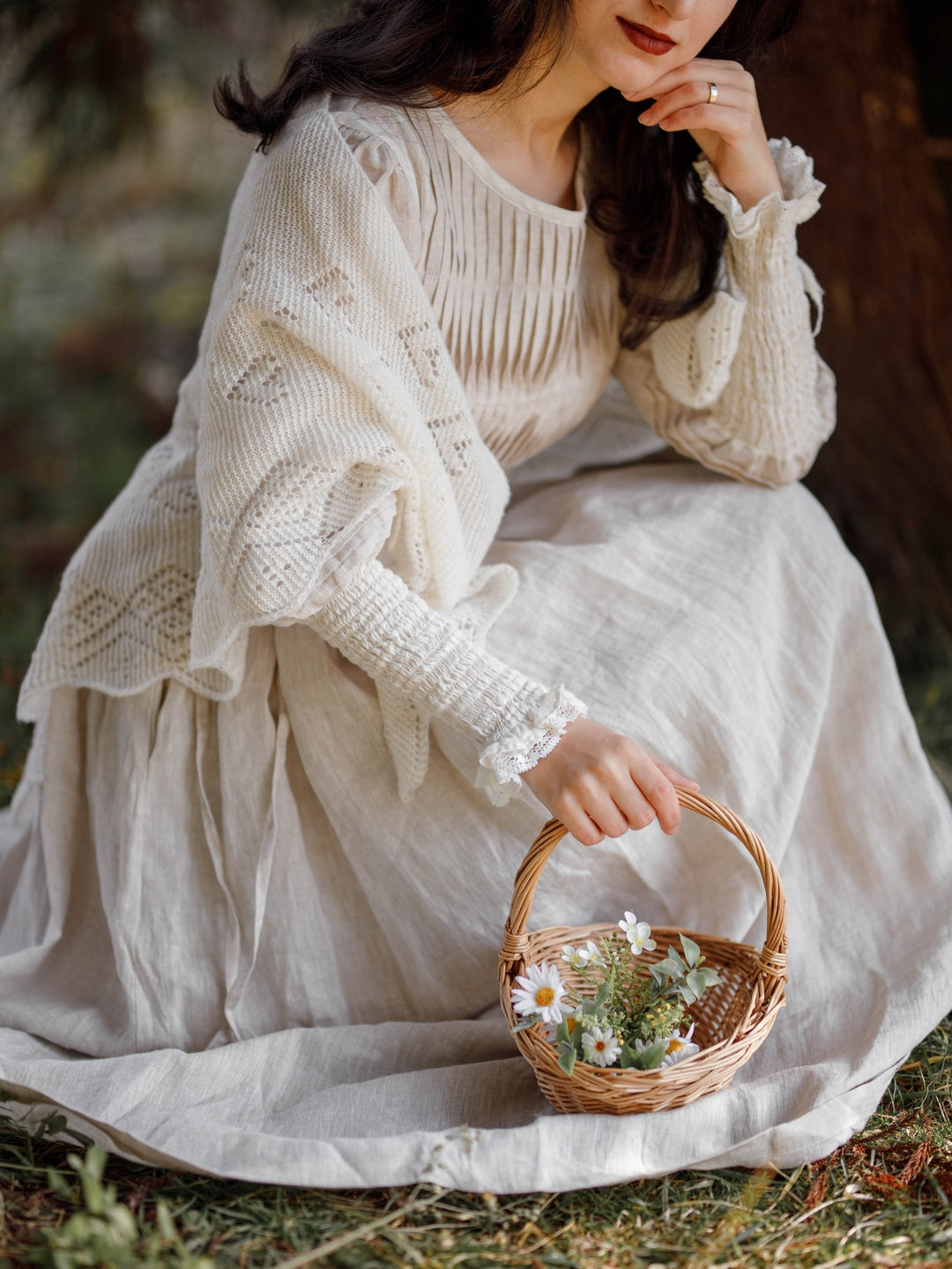 Eliana 15 | Pintucked Patchwork Linen Dress