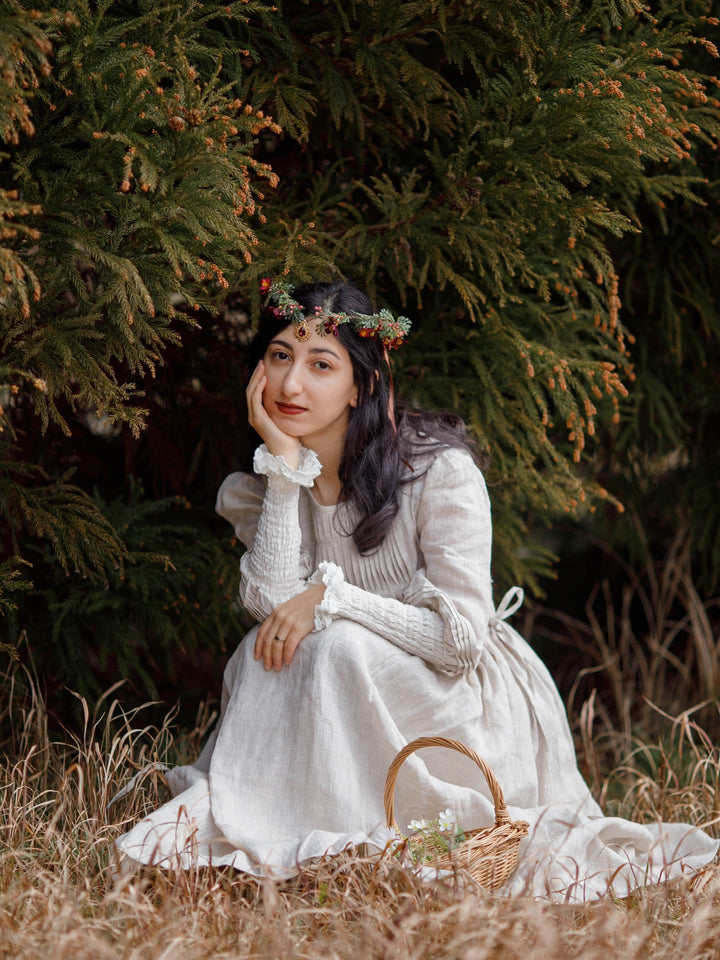 Eliana 15 | Pintucked Patchwork Linen Dress