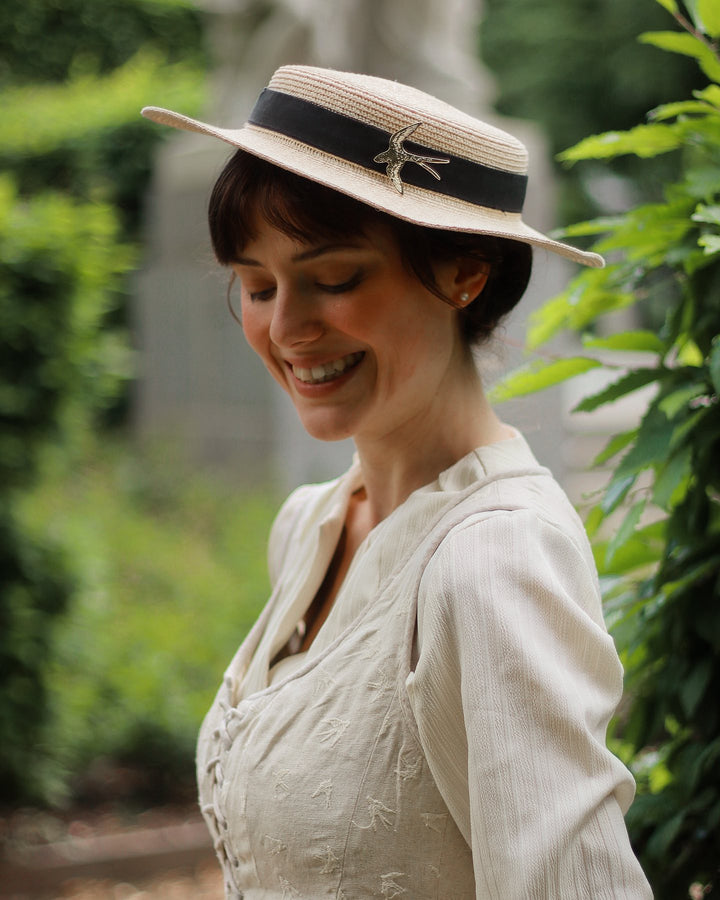 Anis 23 | Lace-up Jacquard Linen Corset Dress