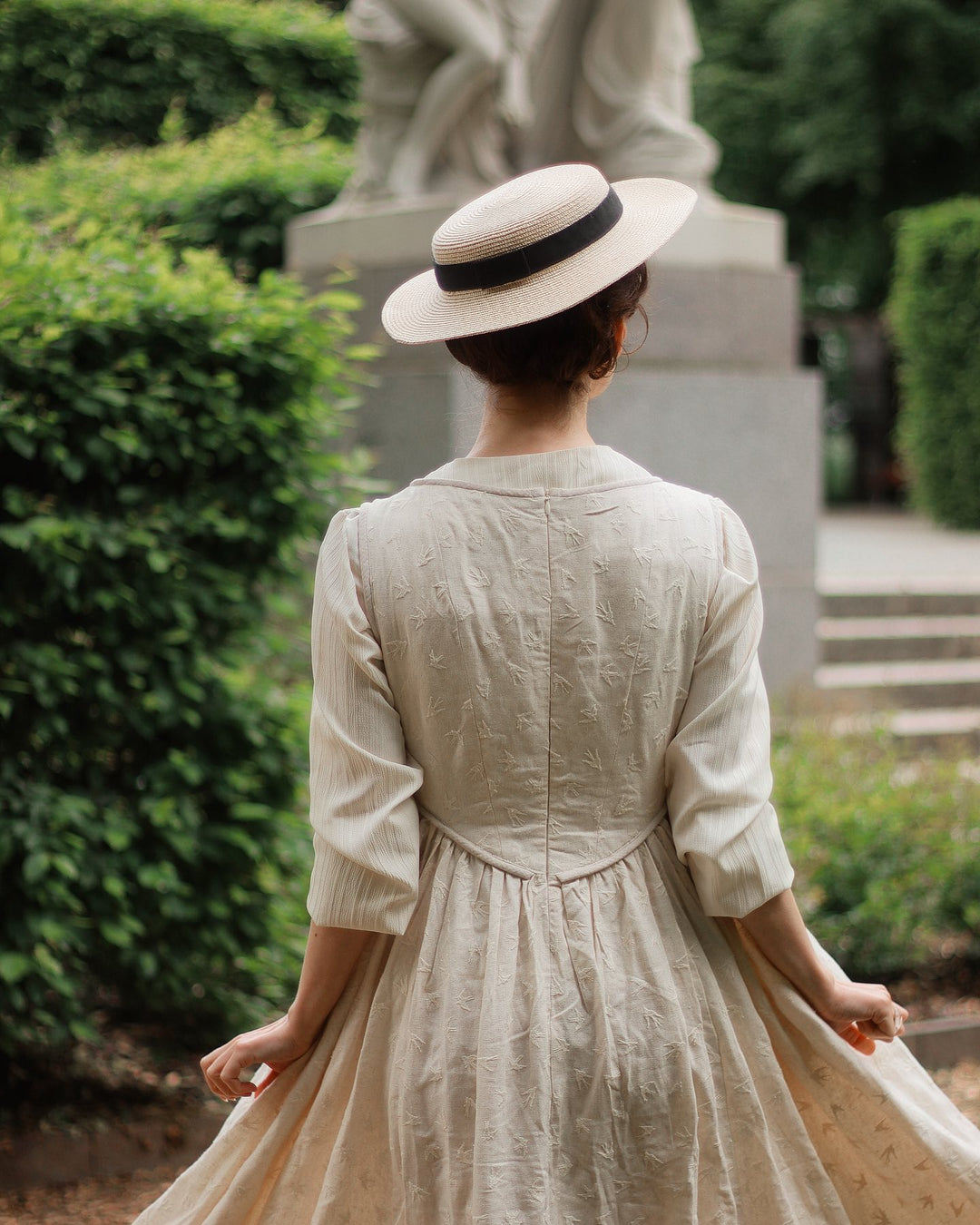 Anis 23 | Lace-up Jacquard Linen Corset Dress