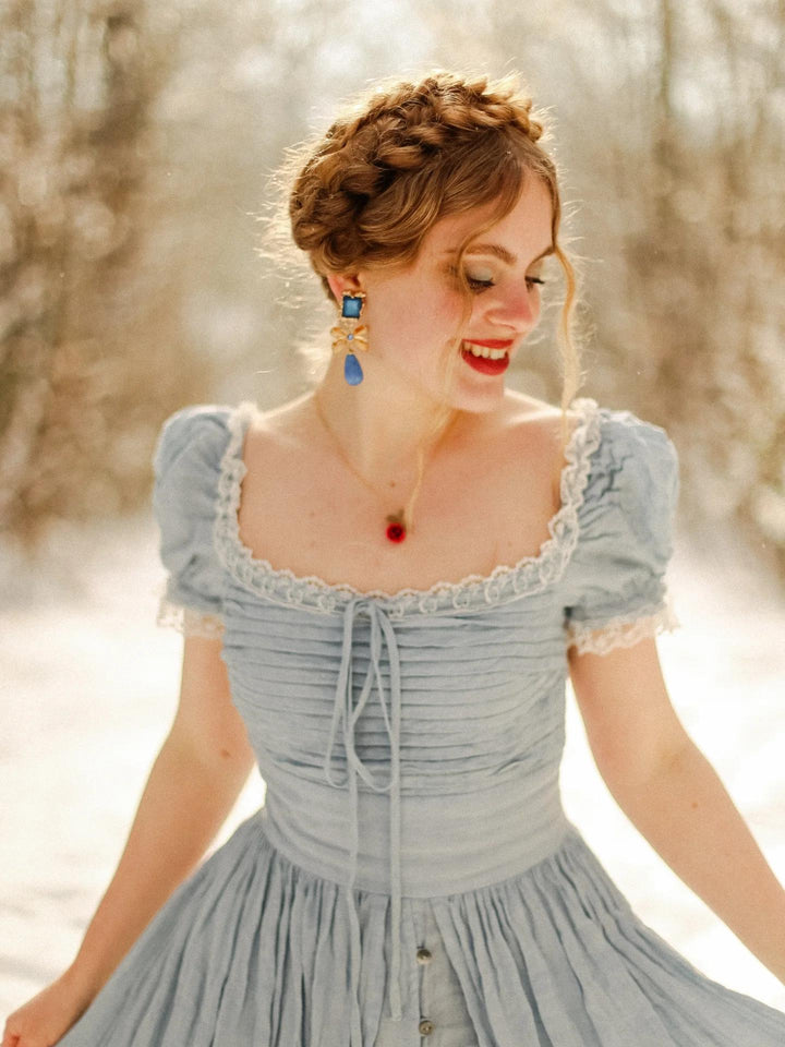 Monet Haze 26 | Fairy layered Linen Dress with pintucks