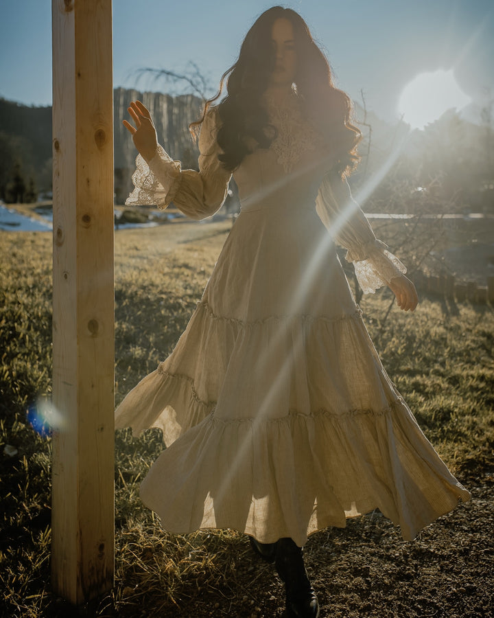 Leona 21 | Lace Maxi Linen Dress