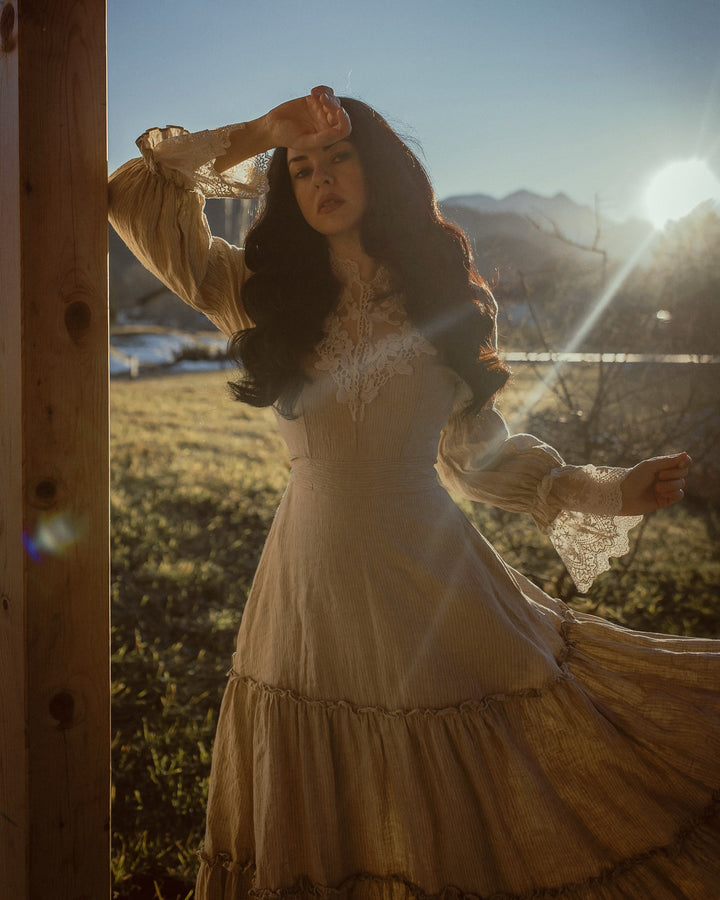 Leona 21 | Lace Maxi Linen Dress