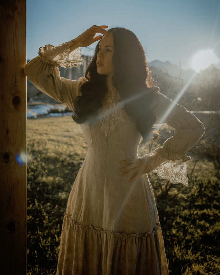 Leona 21 | Lace Maxi Linen Dress