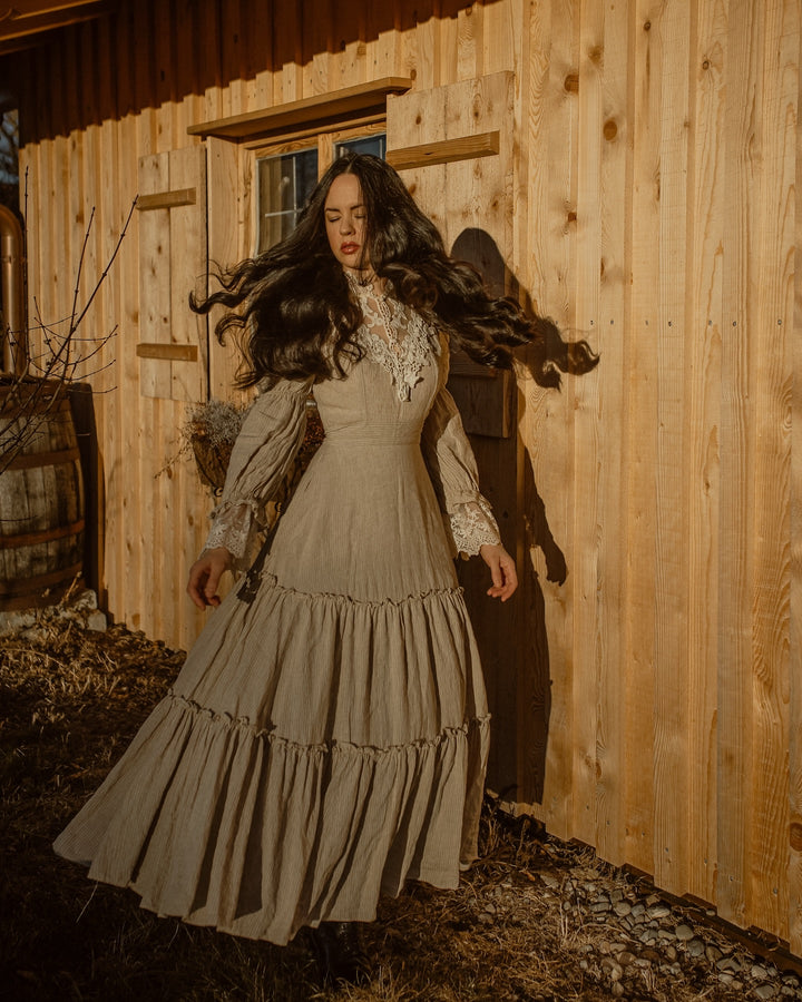 Leona 21 | Lace Maxi Linen Dress