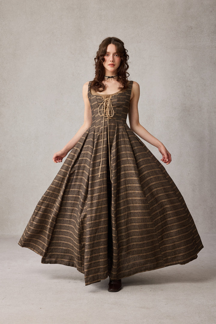 Alisa 25 | lace up linen dress