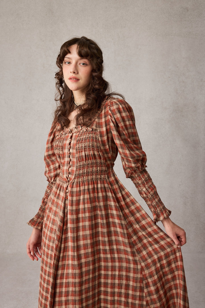 Jasmine 21 |smocking linen dress