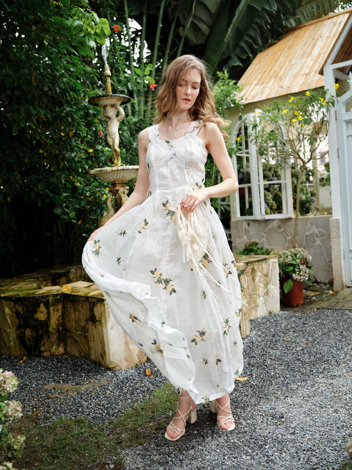 Juliet | Lace & Linen Dress Gown