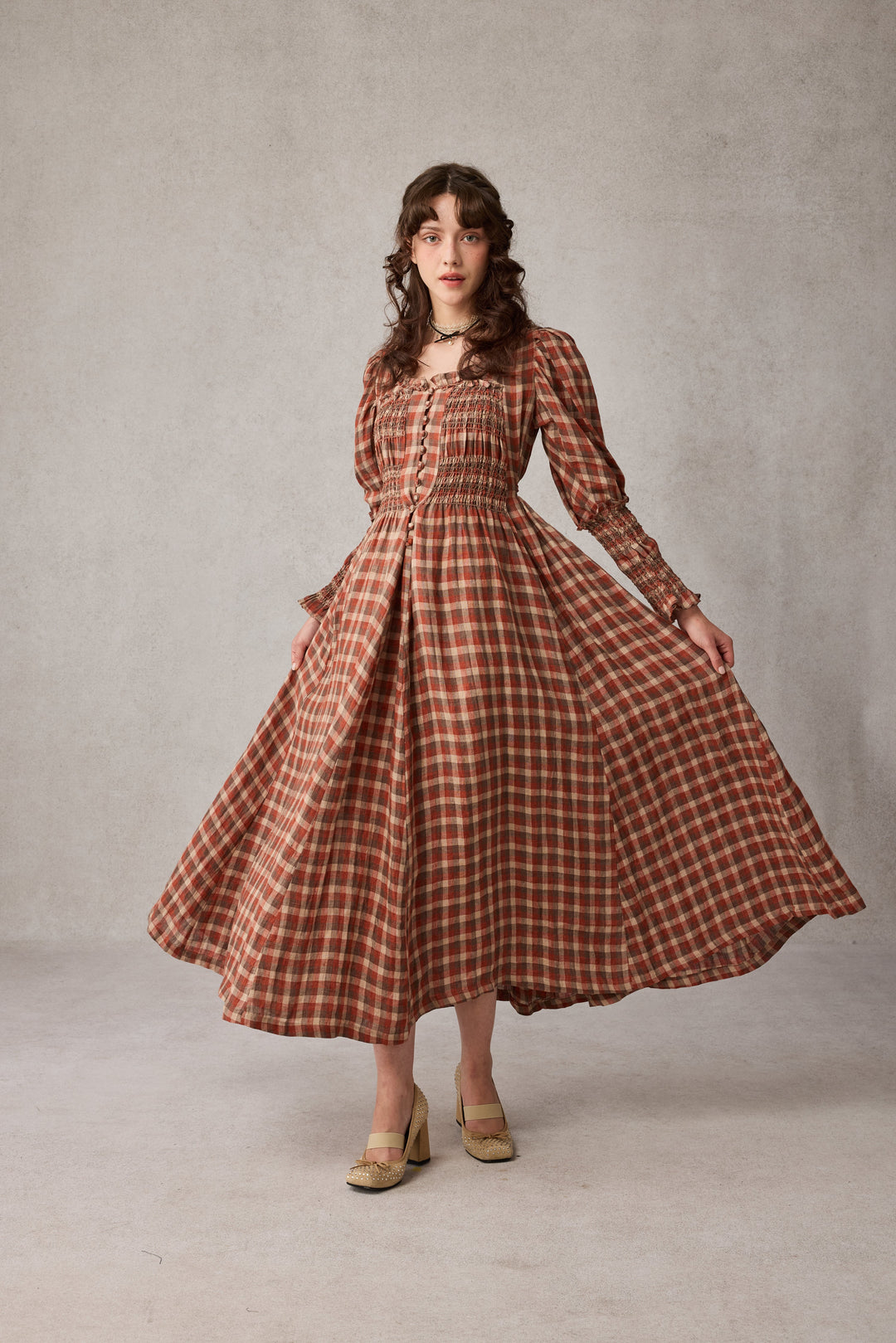 Jasmine 21 |smocking linen dress