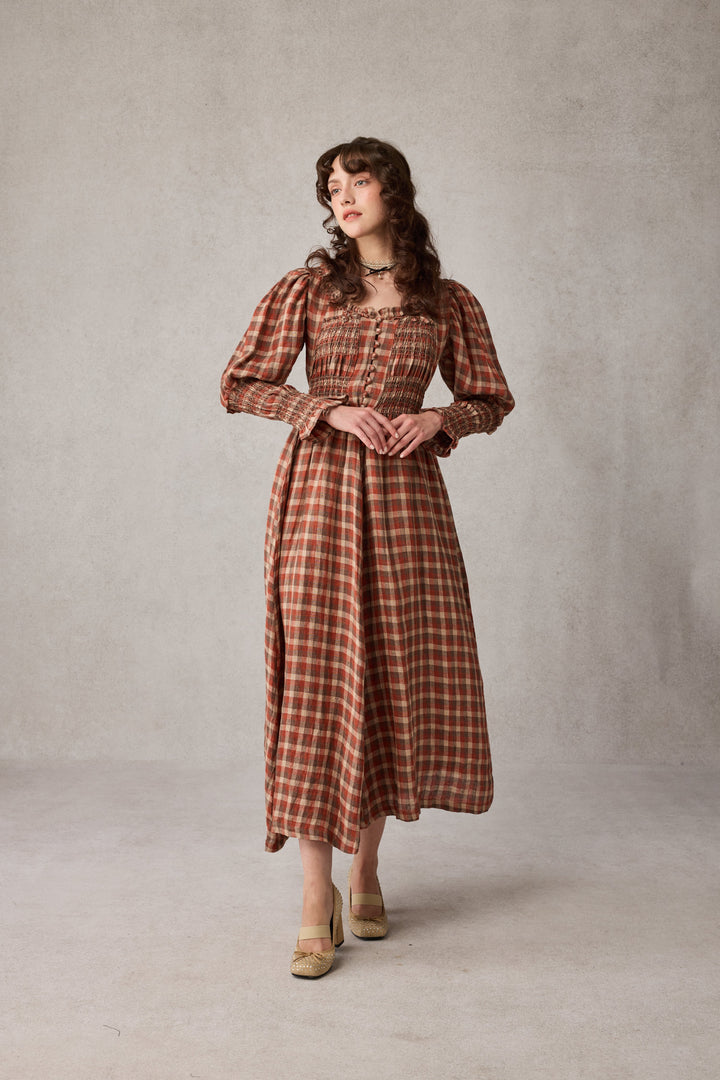 Jasmine 21 |smocking linen dress