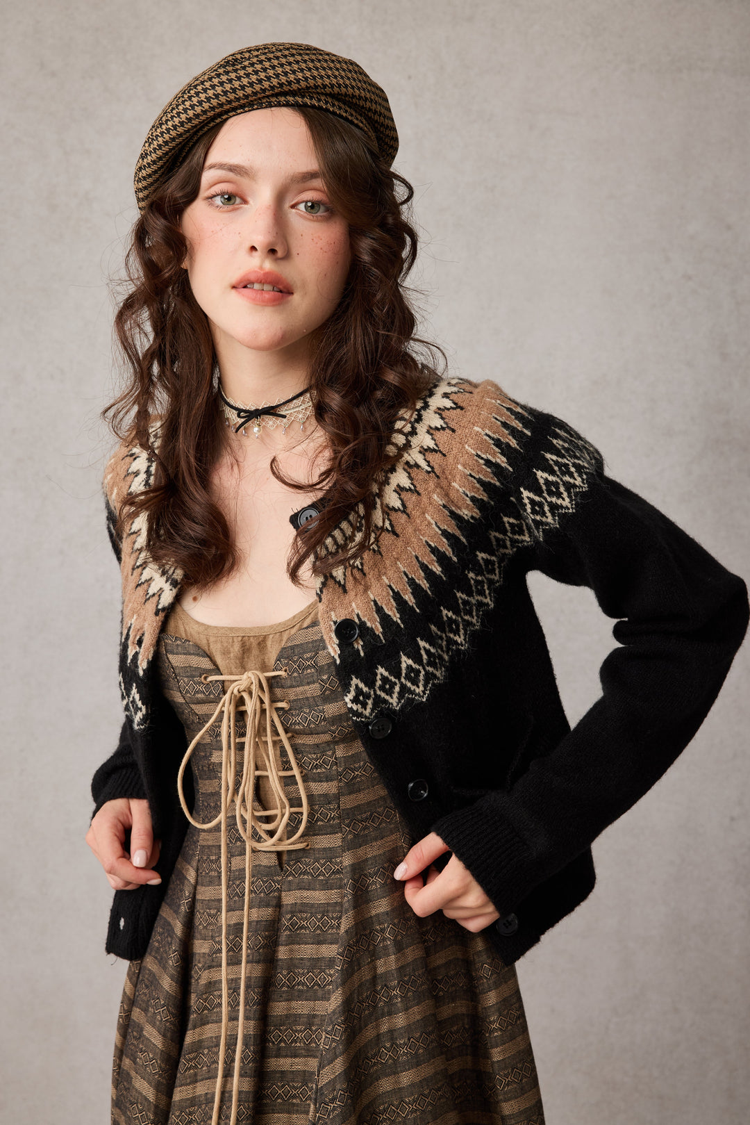 Alisa 25 | lace up linen dress