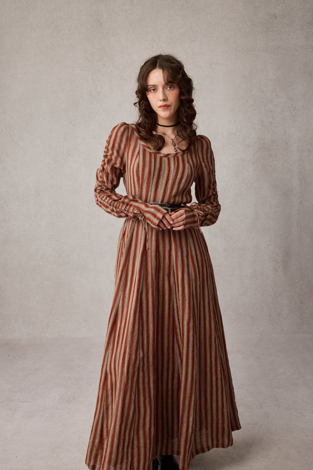 Crystal 17 | Victorian maxi linen dress Golden Saffron / XL Crystal 17 | Victorian maxi linen dress Golden Saffron / XL