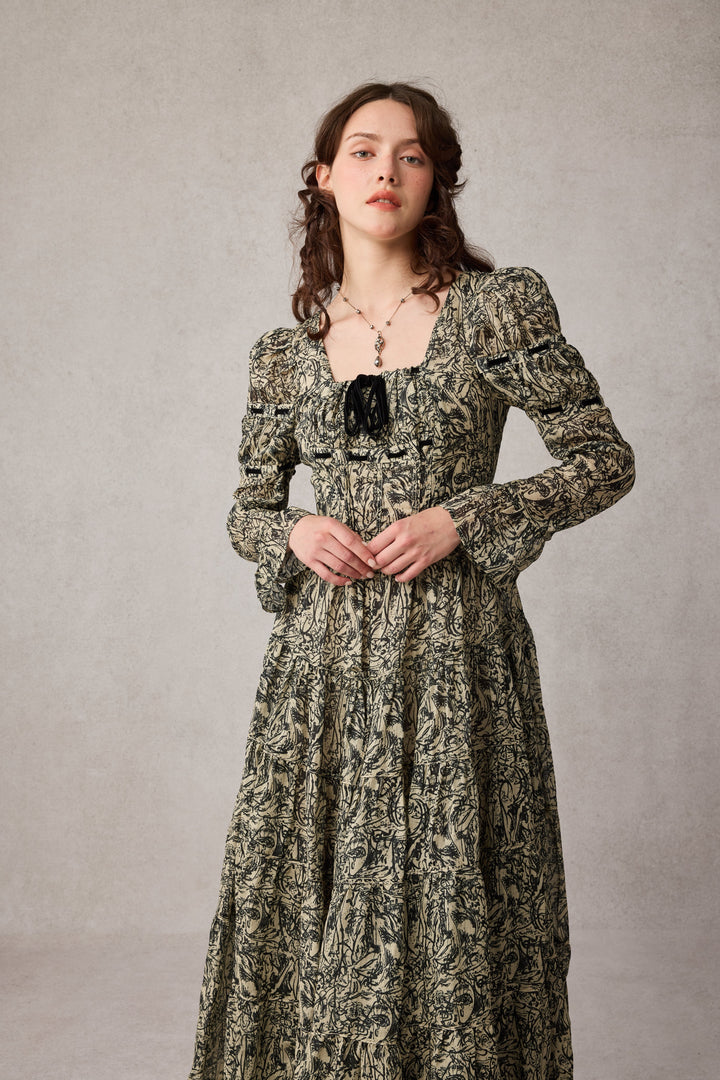 Queena 22 | Empired Maxi linen dress