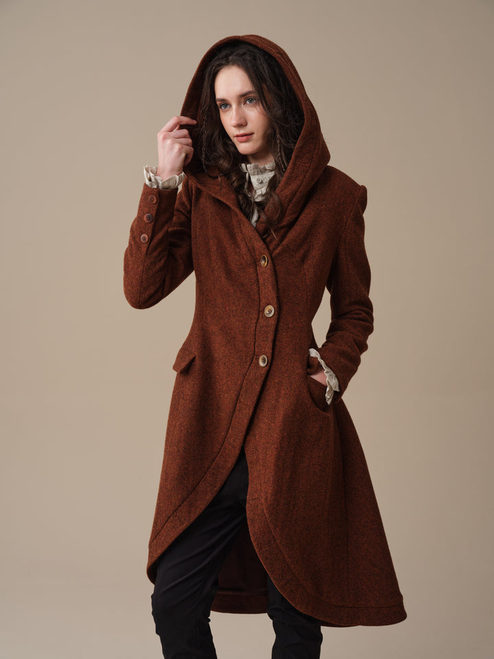 Augusta 02 | Tailored Hooded  100% Wool Coat