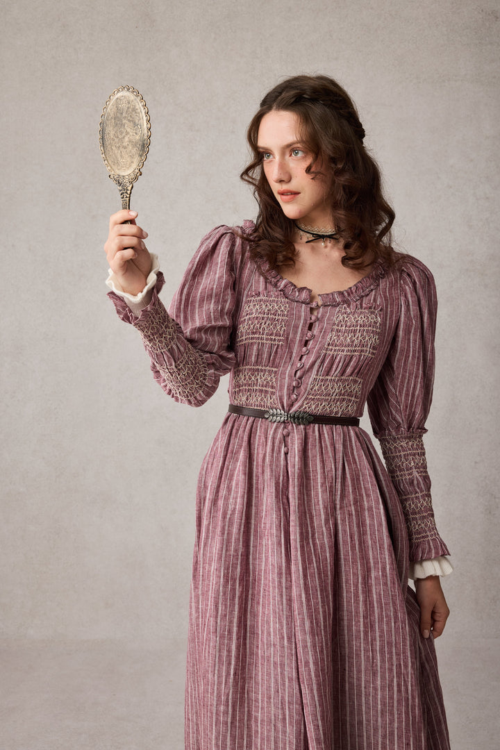 Jasmine 21 |smocking linen dress