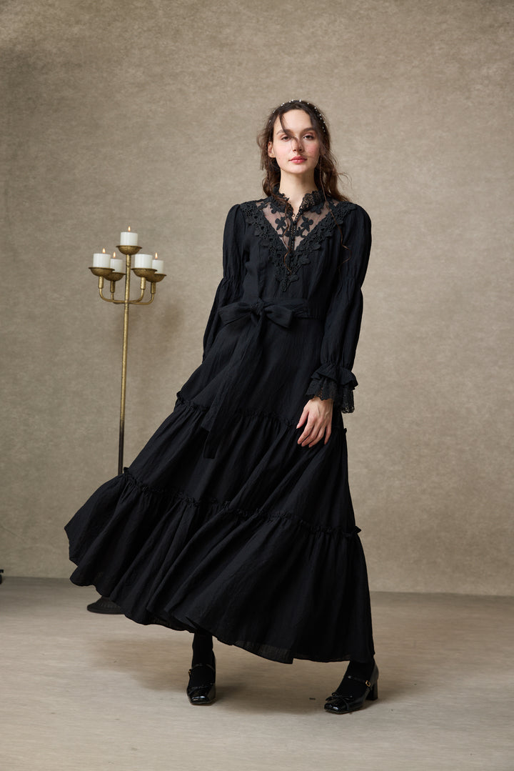 Leona 21 | Lace Maxi Linen Dress