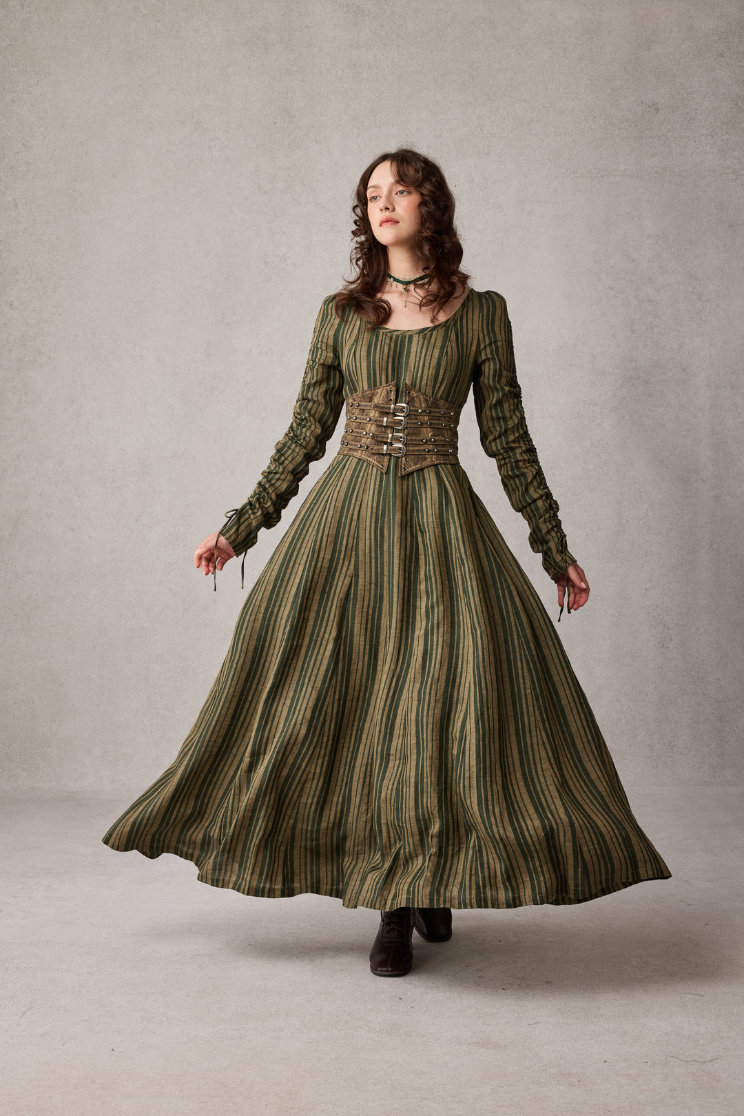 Crystal 17 | Victorian maxi linen dress Golden Saffron / XL Crystal 17 | Victorian maxi linen dress Golden Saffron / XL
