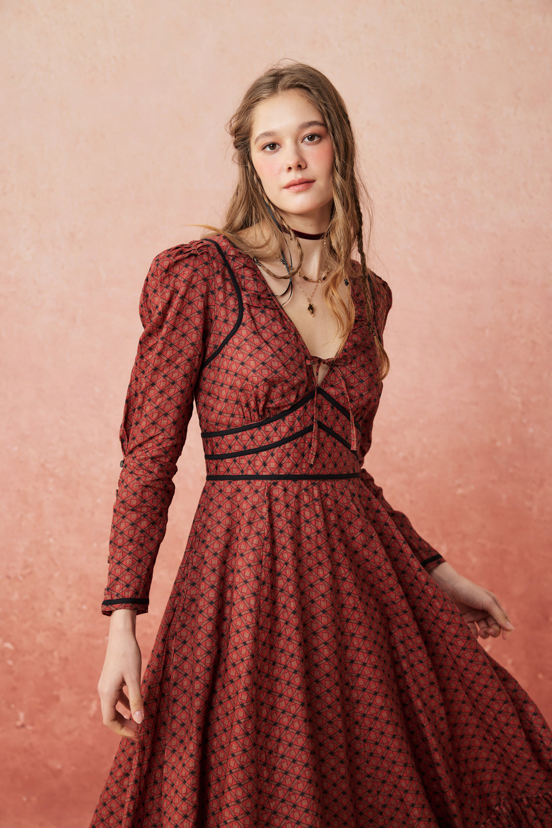 Chelse 19 |Longsleeved Linen Dress Gown