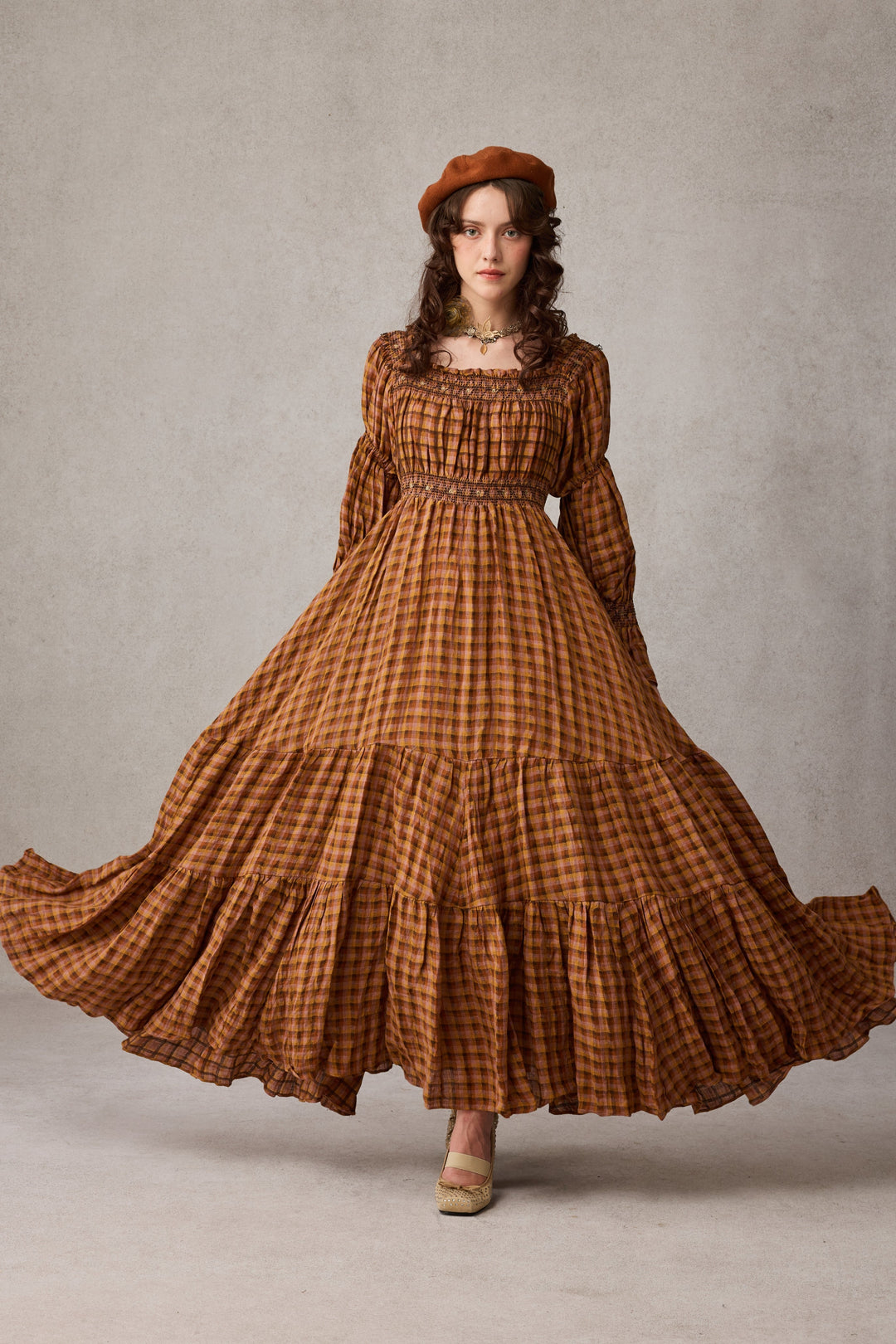 Cloud 21 | smocking embroidery linen dress