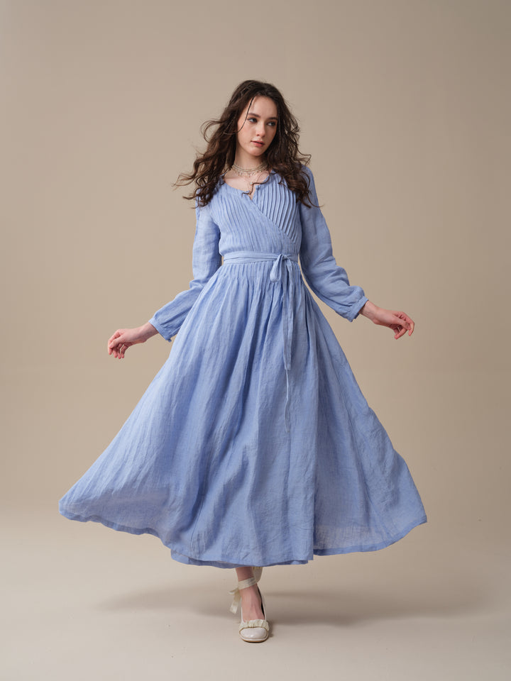 Bluebell 06 | Pintuck Linen Wrap Dress