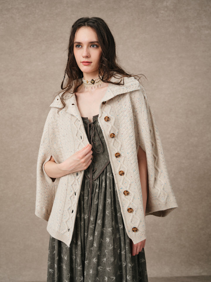 Fleece Cloud | Oversized 100% Wool Knit Poncho