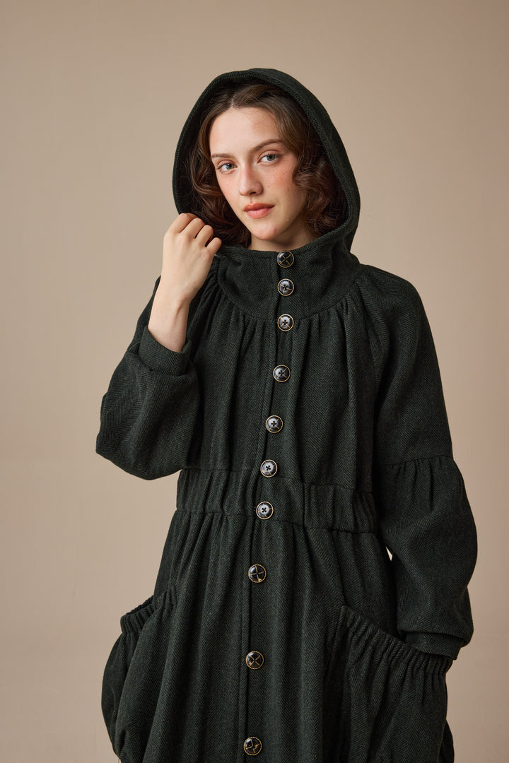 Melissa 28 |100% Wool Hooded Coat