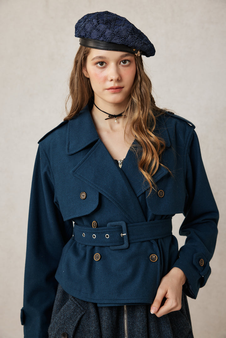 Moira 21 | 100% wool cropped trench coat