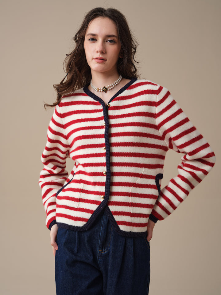 Nova 22 | Striped Open-Front 100% Wool Cargidan